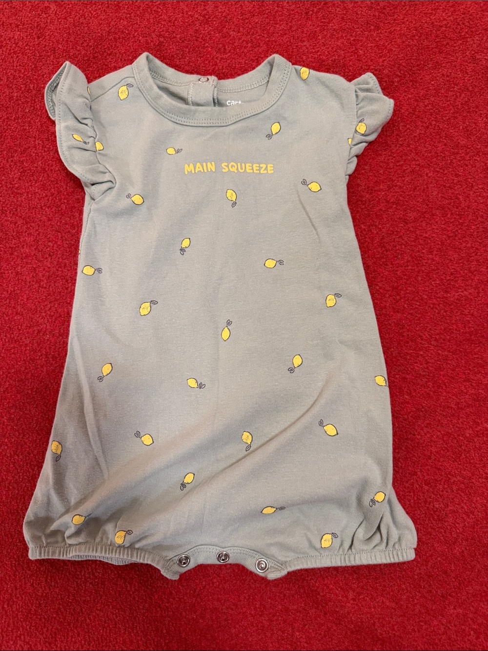 Carter's Grey Romper with Yellow Lemon Print